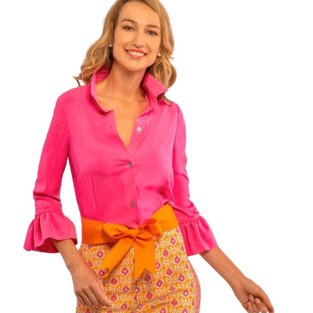 Gretchen Scott Designs Hot Pink Button-Down Shirt